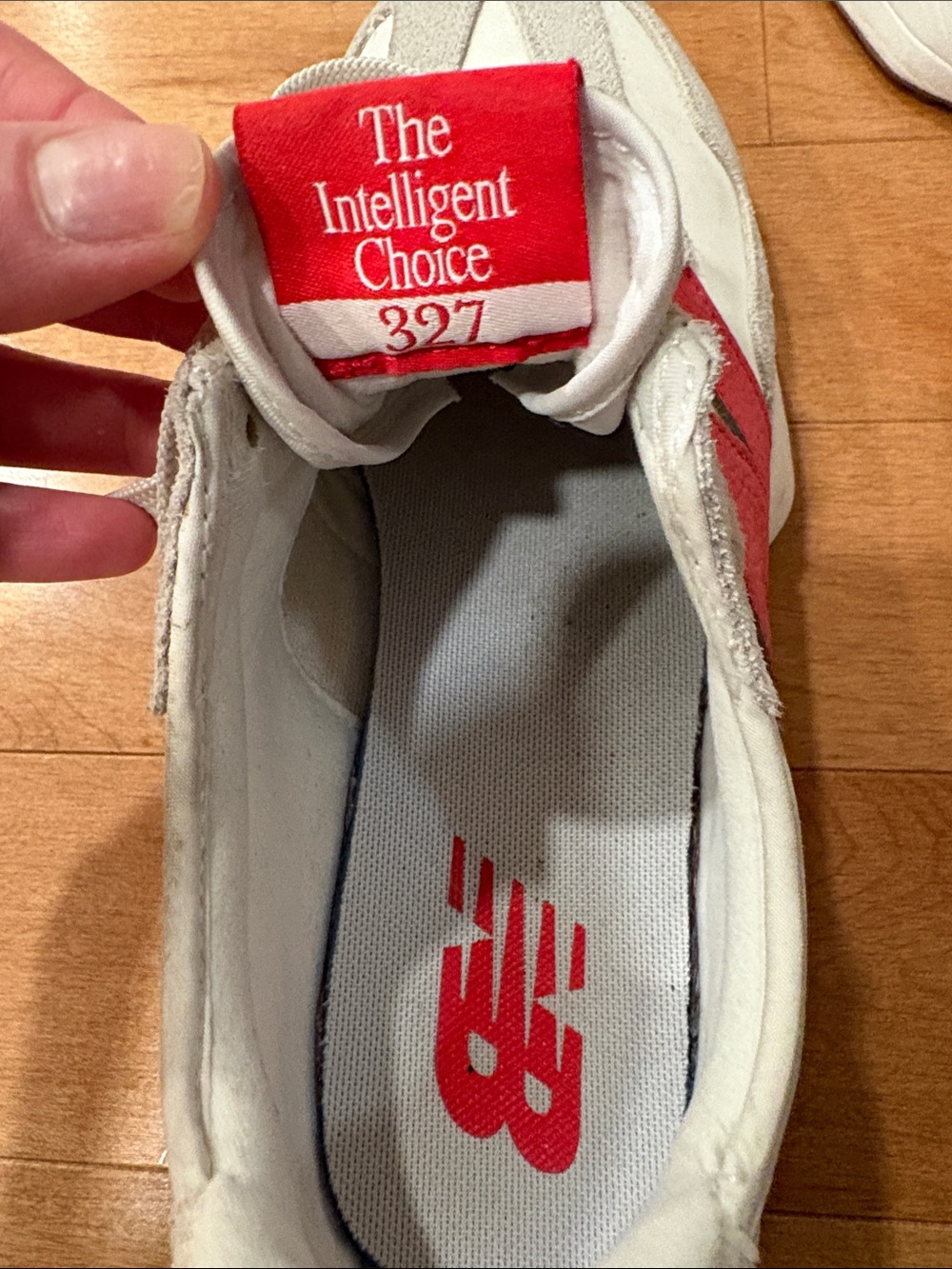 Women’s White and Red New Balance 327 Casual Sneakers - Picture 3 of 7